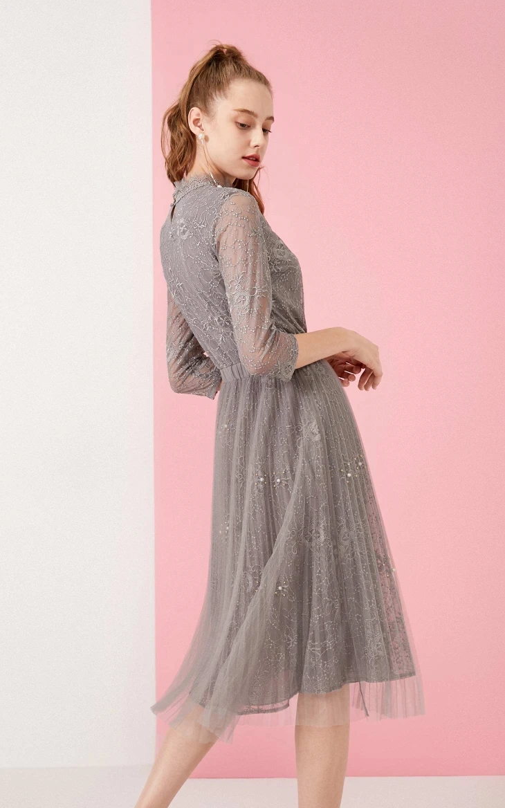 Vero Moda женские 3D кружева 3/4 рукавами Вечерние платья | 319361503