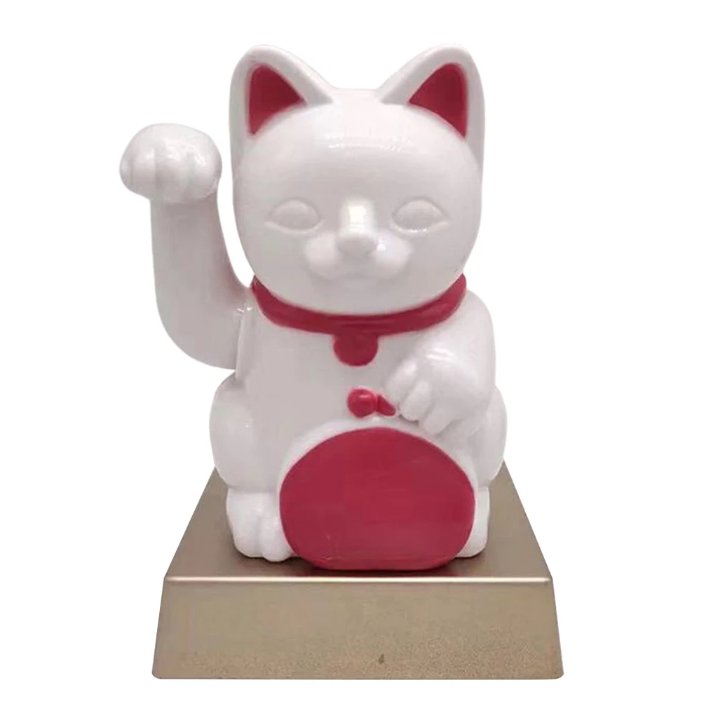 Lovely Adorable Cat Decor Solar Swing Dancing Toy Lucky Cat Car Home Office Tabletop Decoration Gifts Photo Props