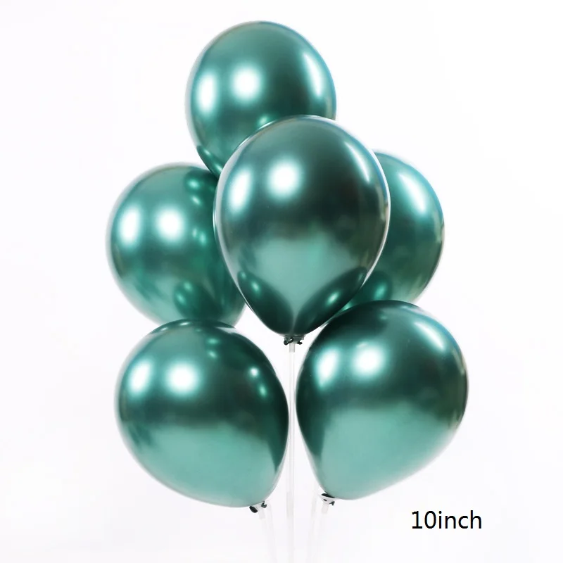 20pc dark green 20 шт. 10 дюймов металлические светящиеся синие латексные шары Свадебные темно-синие хромированные шары 10 шт. украшения для дня рождения детские товары - Цвет: 20pc dark green