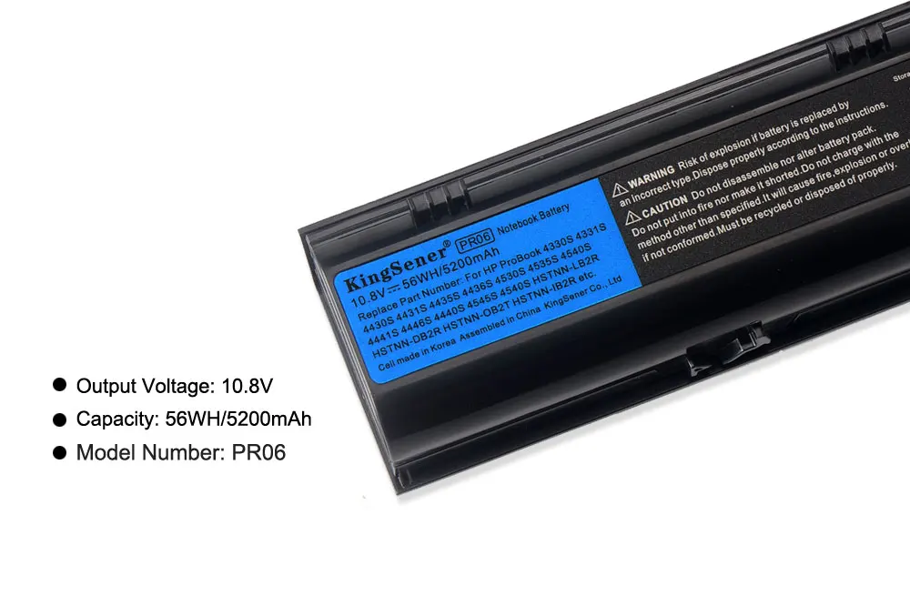 Bateria do Portátil do Kingsener-pr06 para hp Probook 4330s 4331s 4530s 4540s 4535s 4430s 4435s Hstnn-ob2t Hstnn-lb2r Db2r Pr09 - Imagem 5