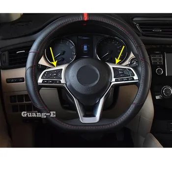 

Car Detector Styling ABS Chrome Steering Wheel Cover Interior Kit Trim Lamp Frame Hoods 3pcs For Nissan Qashqai 2019 2020
