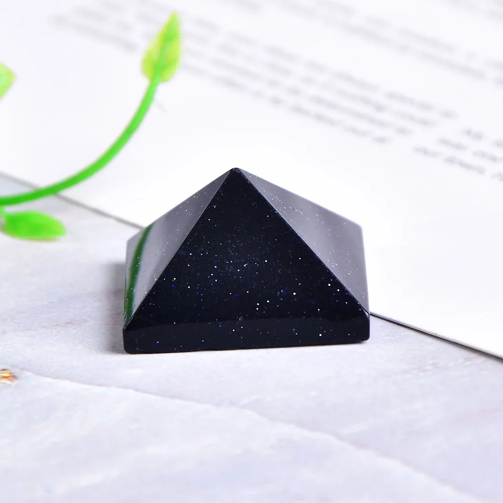 Blue sandstone Натуральная пирамида из кварца золотой песчаник Целебный Камень Чакра Рейки Кристалл точка домашний декор ремесла пирамида из камня 1 шт - Цвет: Blue sandstone