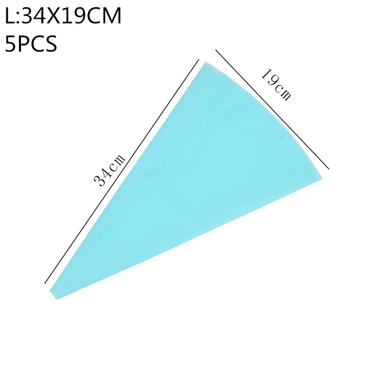 1 шт/5 шт/100 шт разного размера одноразовый мешок для теста инструмент для выдавливания торта и набор инструментов для выпечки торта - Цвет: 5pcs blue L