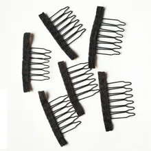 Высокого качества парик расчески заколки для волос для наращивания плетения черного цвета 6 зубов шитье волос держатели для слива воды в продаже