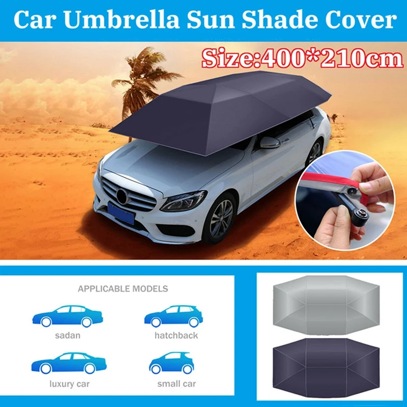 Автомобильный зонтик солнцезащитный тент крышка палатка ткань 4X2,1 м Универсальная УФ Защита без кронштейна
