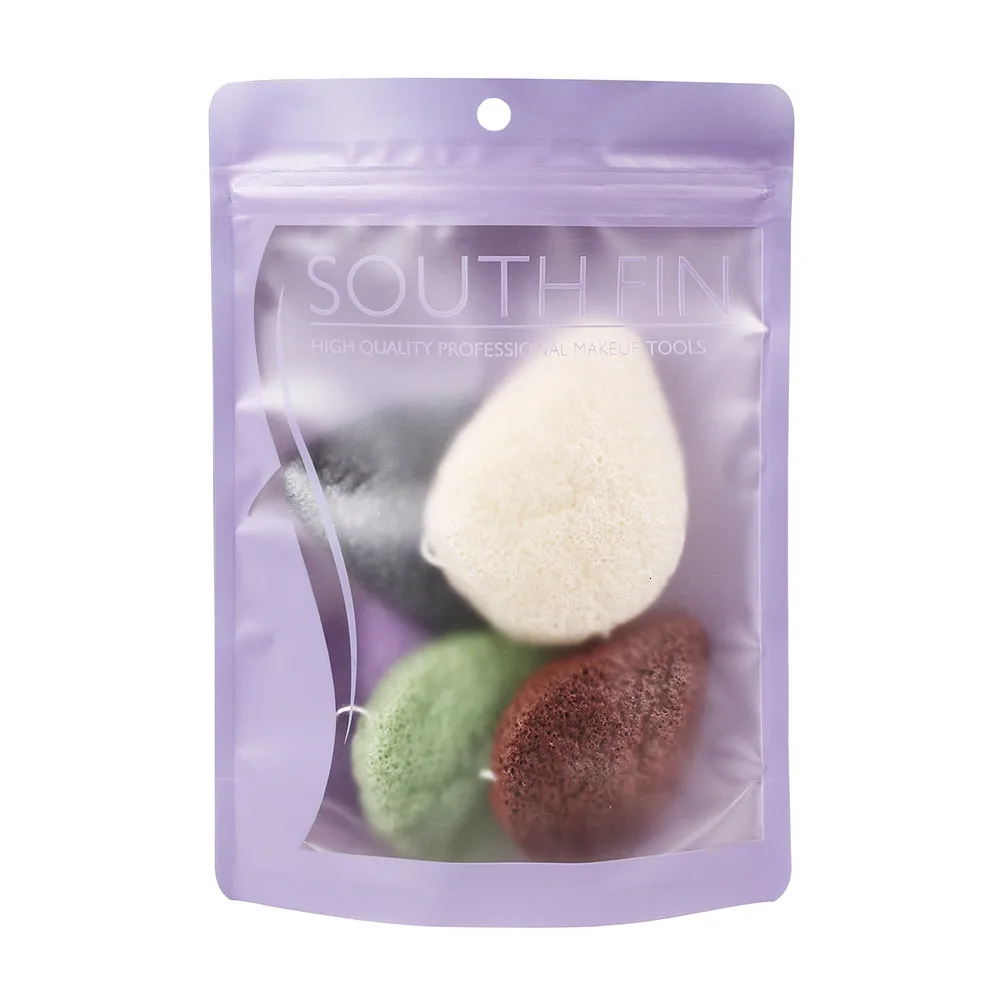 Microfiber Wash Sponge Puff Cleansing Natural Face Cream Dry And Wet Two-state Semi-circular Multicolor