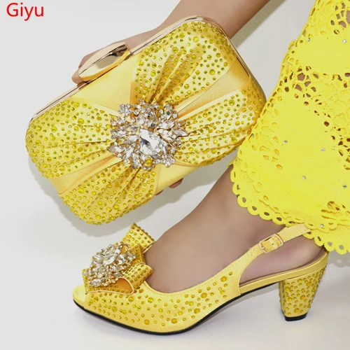 yellow shoes and bag