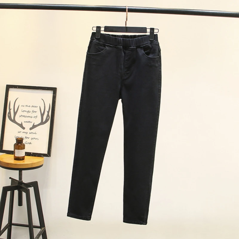 Women's Jeans 2023 Retro Light blue Stretch Denim Pants Female High Waisted Skinny Ladies Jeans Elastic Waist Trousers S-6XL 4