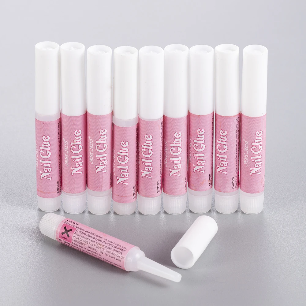 10Pcs/Set Mini Beauty Nail Extension Glue Colle Faux Ongle Nail Glue False Art Decorate Tips Acrylic Glue Nail Accessories False