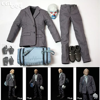 

1/6 Batman Joker Clown Bank Robber Clothing And Masks for 12" Action Figure Body Doll Collectible DIY CGL C-04