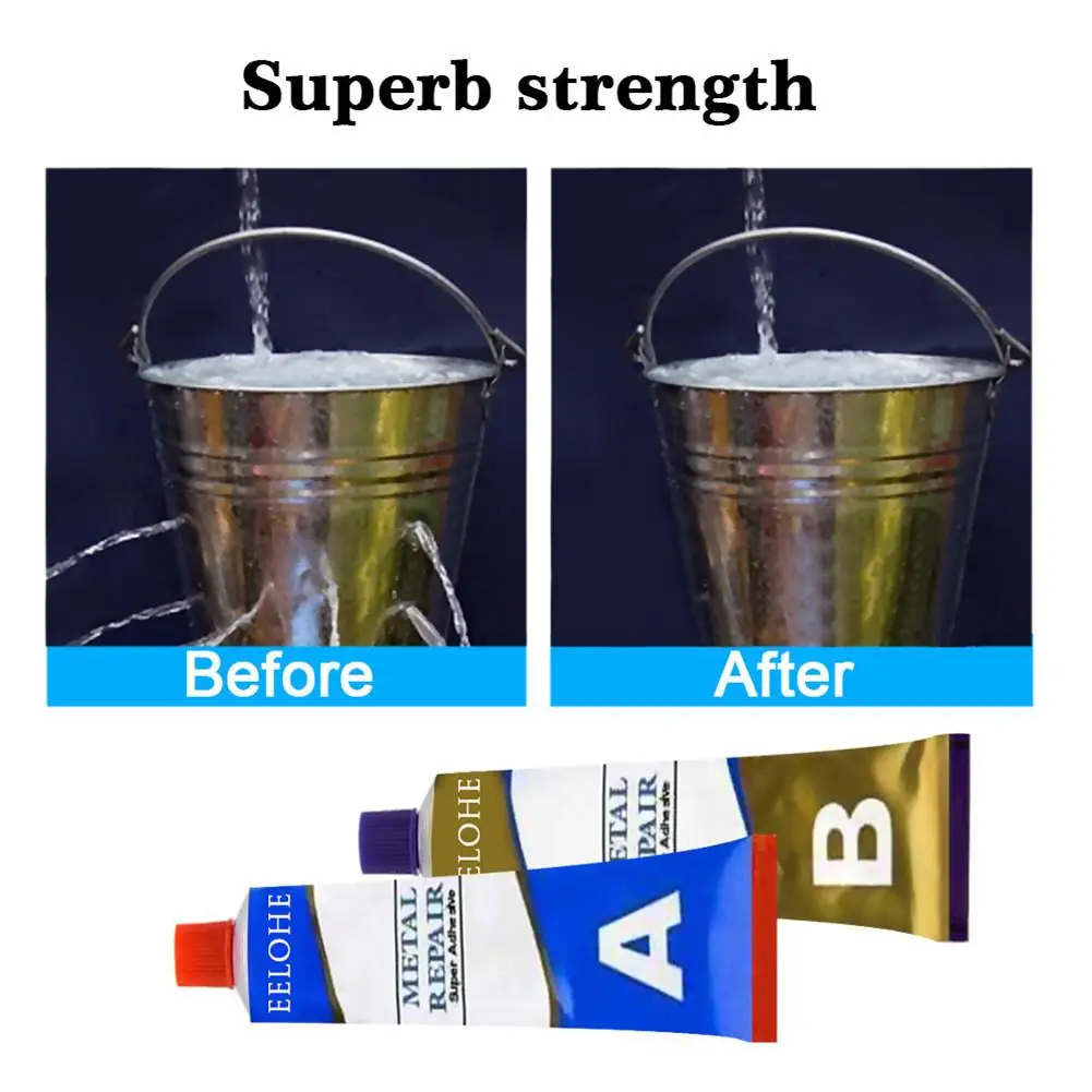 

2PCS Welding Adhesive A+B Metal Repair Super Adhesive High Temperature Resistant Quick Drying for Auto Radiator Water Tank 50ml