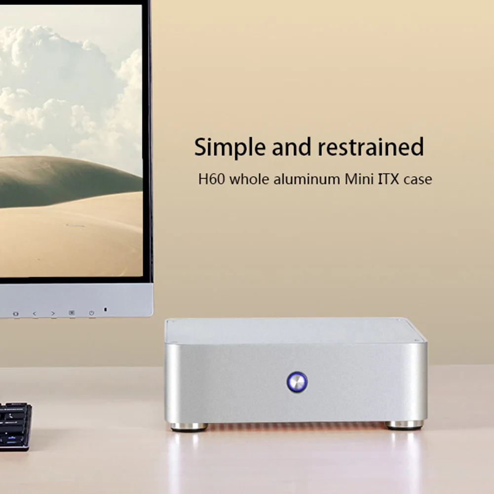 E H60 игровой алюминиевый сплав прочный мини ITX офисный шасси для HTPC горизонтальный