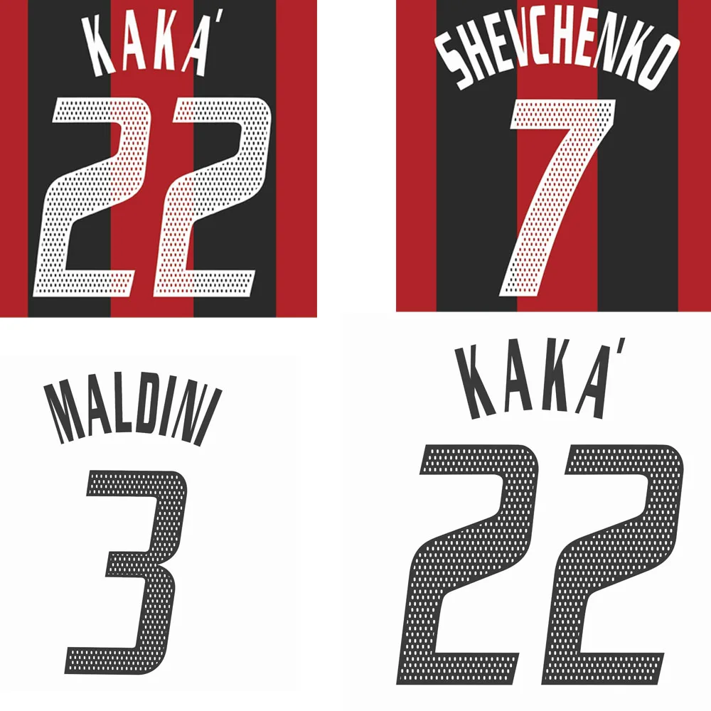 Inzaghi Football Shirt Name Number Set Print Transfer Nameset Kit Retro Milan 