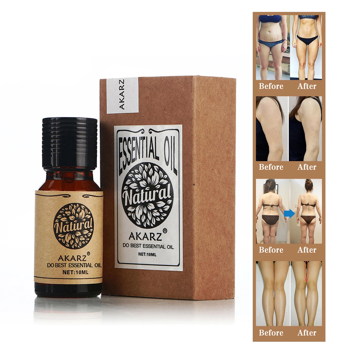 

Эфирное масло для похудения AKARZ s для лифтинга лица и сжигания жира, для придания формы телу, Натуральное эфирное масло