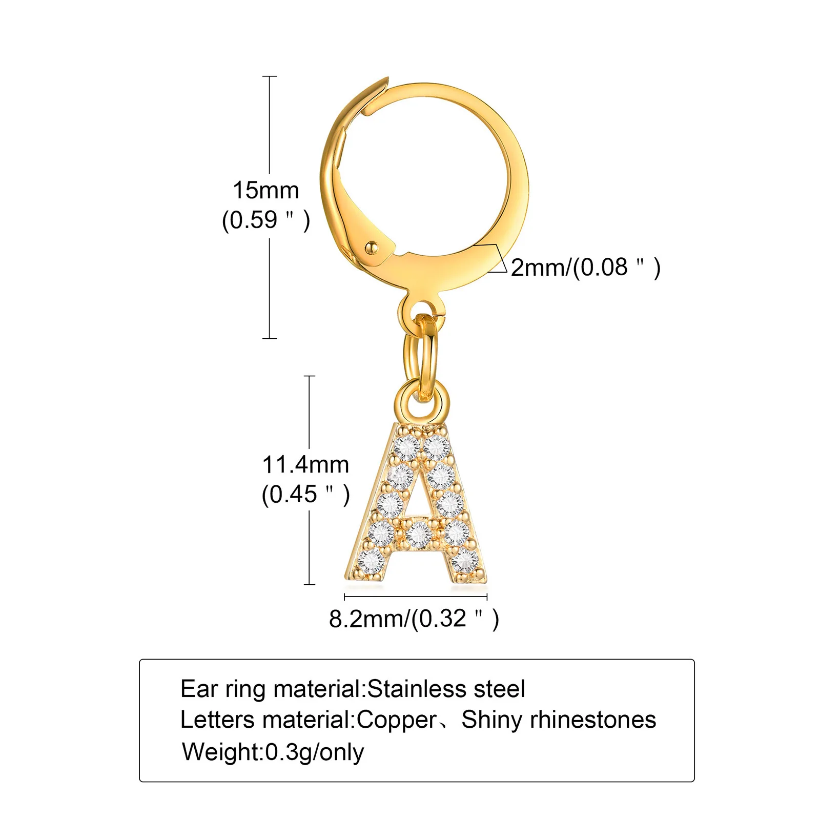 Orecchini Con Lettera Iniziale - Argento 925 Con Zirconi, Minimalisti E Eleganti