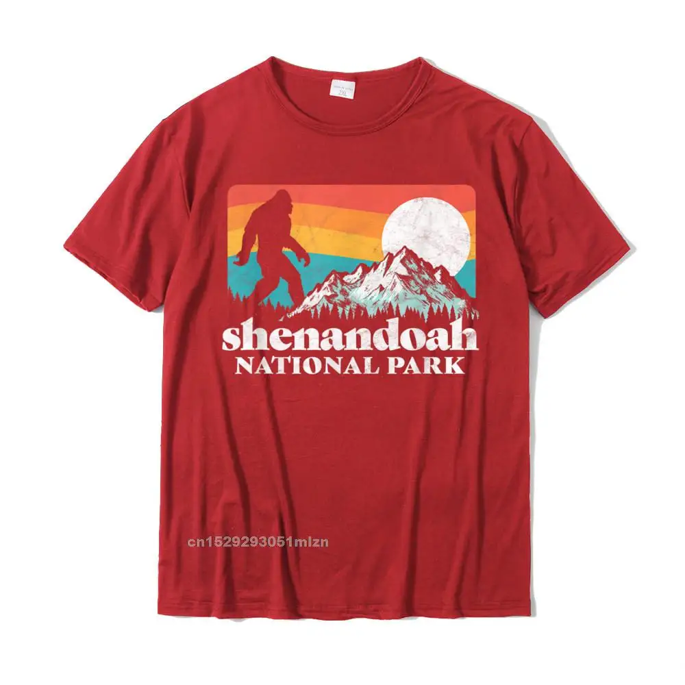 Men T-shirts Design Design Tops Shirts Pure Cotton Crewneck Short Sleeve 3D Printed Tops Shirts VALENTINE DAY Shenandoah National Park Virginia Bigfoot Mountains Graphic T-Shirt__3947 red