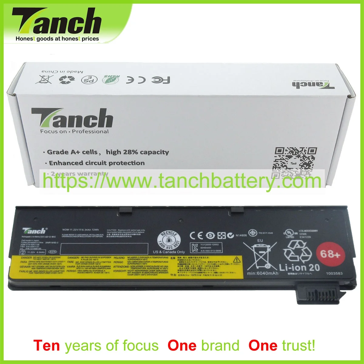 

Аккумулятор Tanch для ноутбука LENOVO 0C52862 PC-VP-BP110 45N1126 45N1767 45N1125 45N1128 45N1135 121500148 121500186 11,22 V 6 ячеек