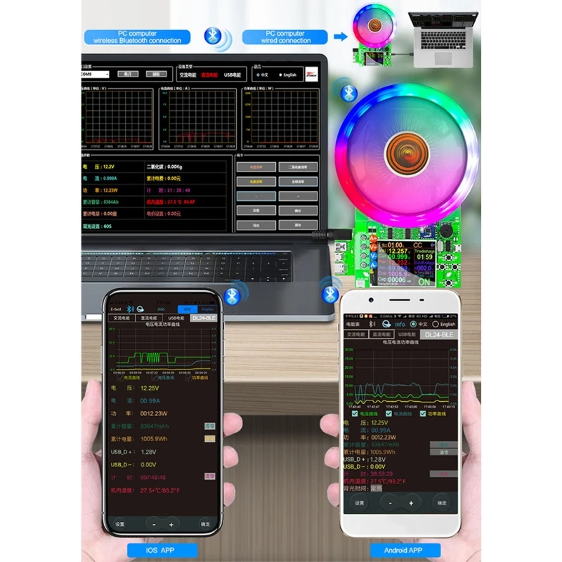 medidor de capacidade da bateria, descarga, testador usb