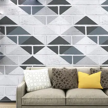 

3D Brick Diamond Printed WallpaperModern Stylish Personality Blue PVC Waterproof Living Room Restaurant Clothing StoreBackground