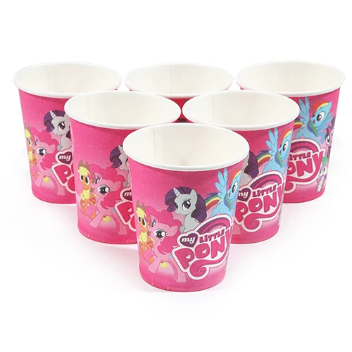 Cup 10pcs Мой маленький пони бумажный флаг/тарелка/шляпа вечерние украшения фольги Воздушные шары ребенок счастливый день рождения, мероприятие, вечеринка поставки для детей - Цвет: Cup 10pcs