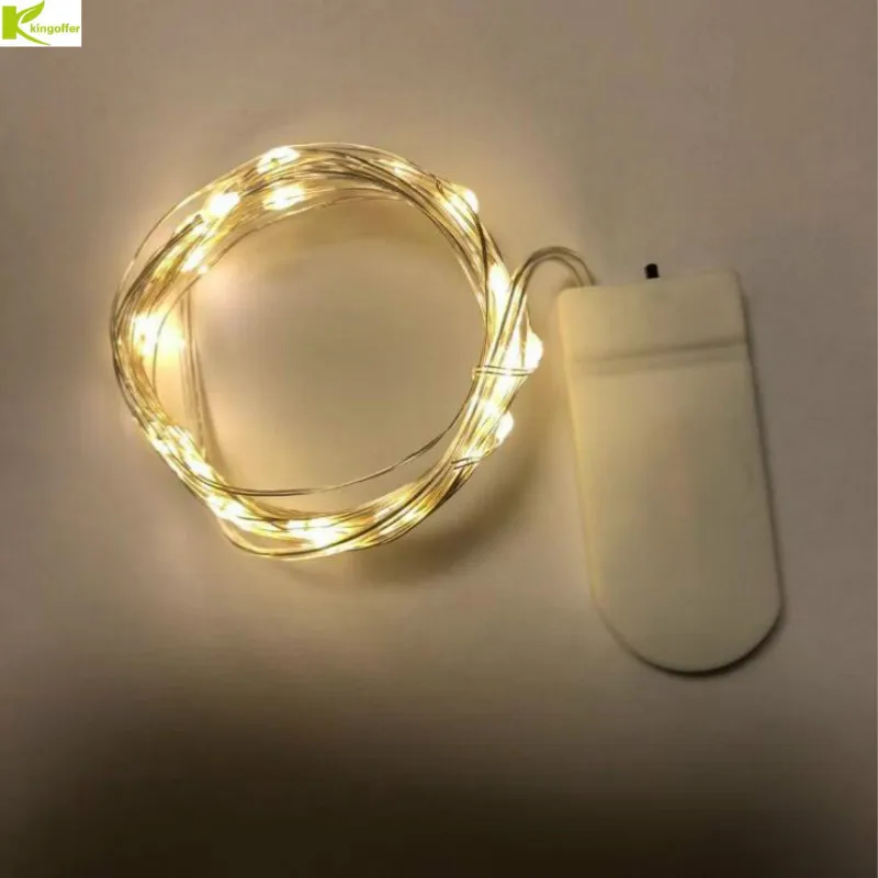 

CR2032 Button Battery Powered 2M/3M 20/30 LED Micro Silver Wire LED String Fairy Lights For Christmas Party Wedding Decoration