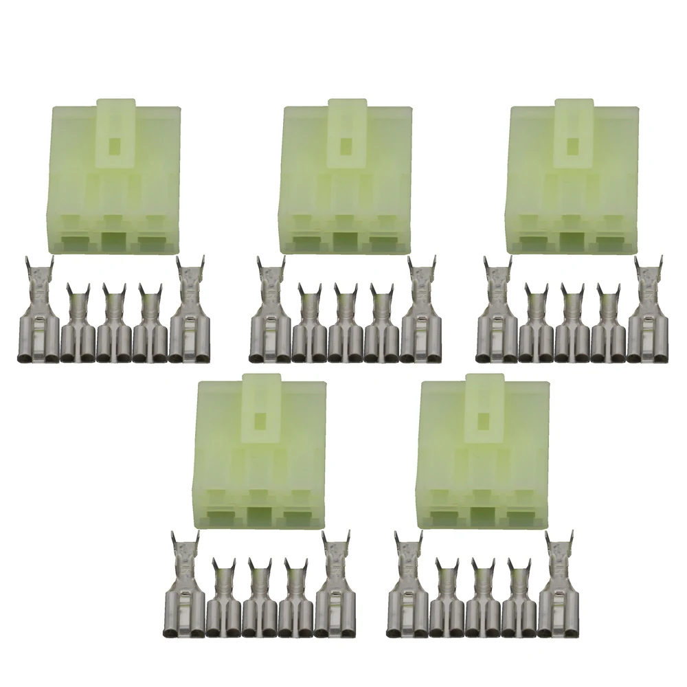 

5 Sets 5 Pin Composite Automotive Connectors Motorcycle Connectors with Terminals DJ70510-6.3 7.8-21 5P