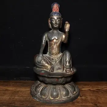 

8" Tibetan Buddhism bronze Manjushri Buddha Statue Avalokitasvara statue Manjushri One of the four buddhist bodhisattvas