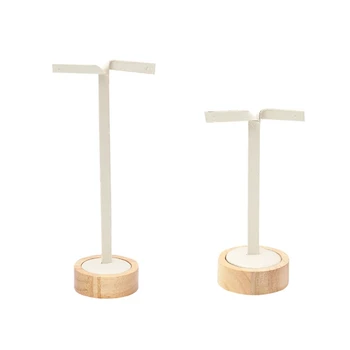 

Bamboo Wood Earrings Stand Holder T-Shape Eardrop Display Rack Jewelry Organizer