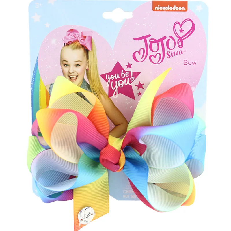 5 ''Jojo Siwa большие банты с зажимы типа «крокодил», детский стразы зажим для волос Cheer фирма Jojo Bow Grosgran аксессуары для волос, подарок на Рождество - Цвет: 3