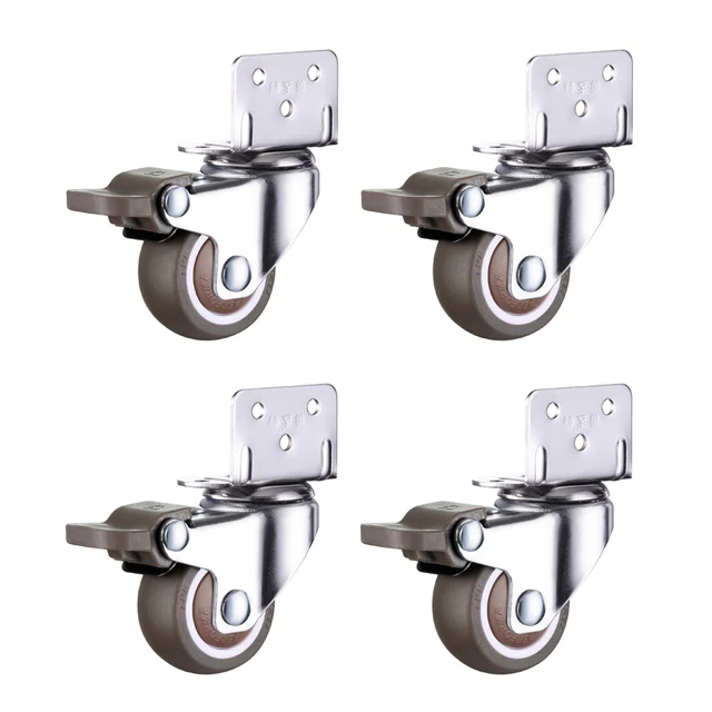Color : B, Size : 25mm Byrhgood 4PCS 1.5 Inch Casters Furniture Accessories Plywood Rubber Universal Caster Crib Crib Pulley Mute With Brake 