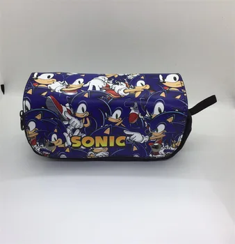 

Sonic the Hedgehog Cartoon Pencil Case pen bag Cosmetic Make Up Bag Students Double Zipper Stationery Pouch Handbags