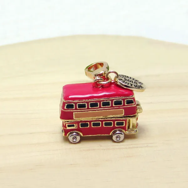 

Fashion cute Red Double decker Charms Handbag Zipper Key Chains For Women Bracelet, Necklace