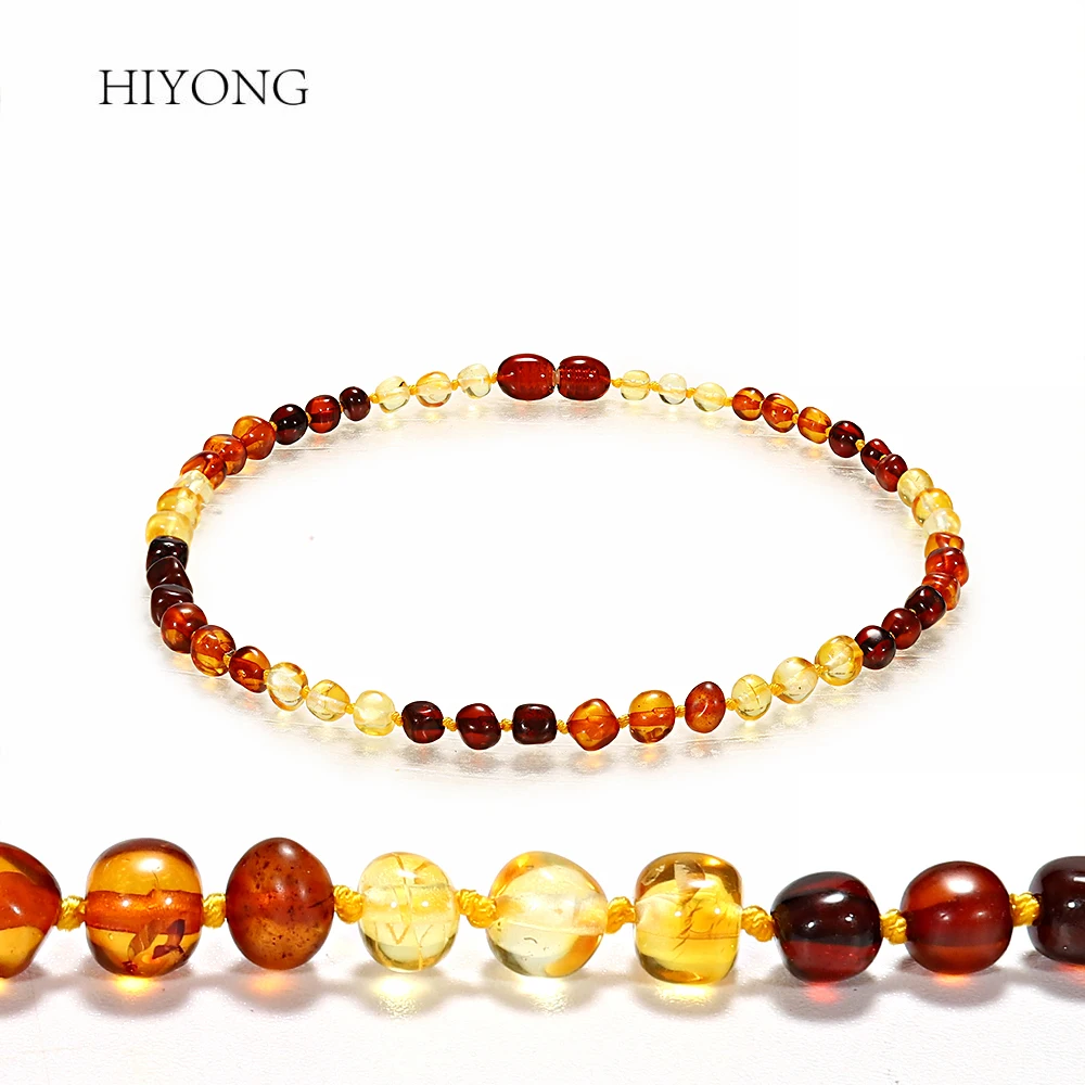 

HIYONG Amber Beads Necklace Baltic Natural Amber Women Necklace Baby Jewelry Handmake Baltic Amber Teething Necklace for Baby
