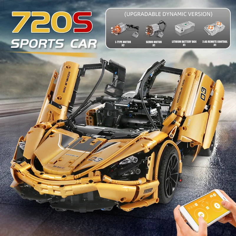 US $124.00 Mould King MOC 18 App Remote Control McLarens P1 720S Super Speed Racing Car Building Blocks Brick Kids Toys Birthday Gifts