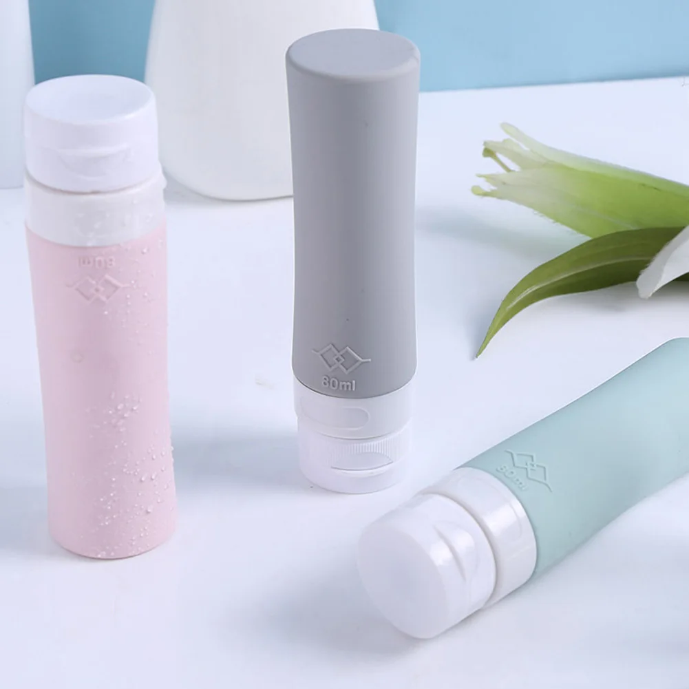 hot sale 4Pcs 60/80ml Travel Bottles Leak Proof Lotion Cream Storage Dispensers Container Refillable Portable