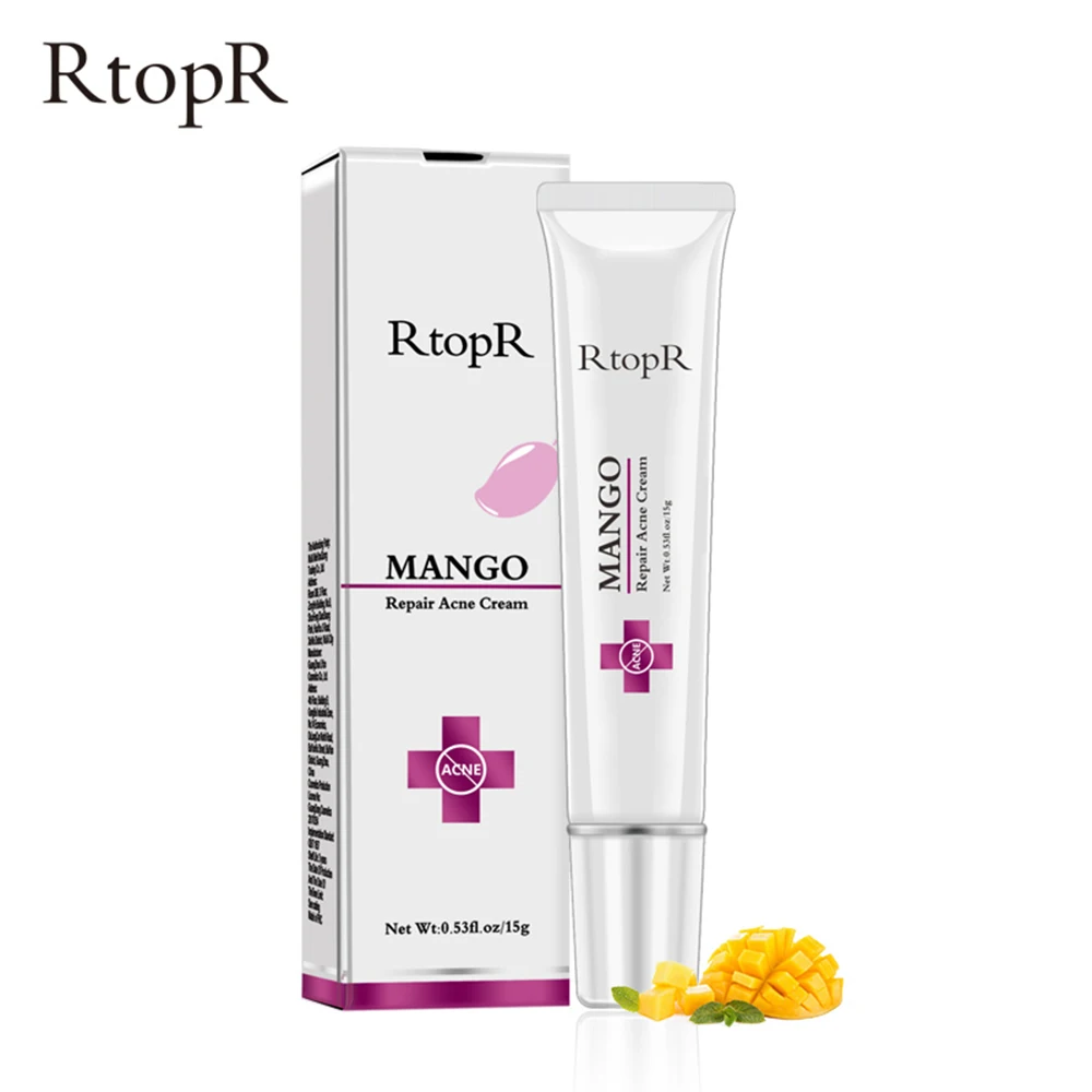 RtopR Mangifera Indica Repair Acne Cream 15 г анти Лечение шрамов, от угрей крем против угрей сужение пор отбеливание увлажняющий