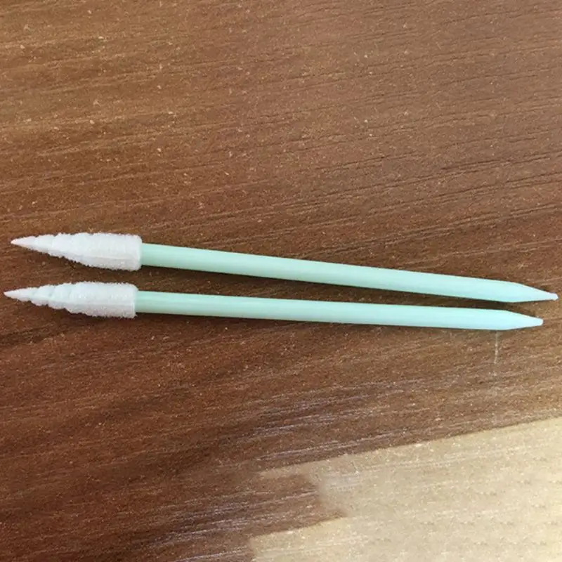 100 шт./упак. спираль острый наконечник Пены тампон для чистки сенсорного экрана Безворсовая Ткань Губка палочки