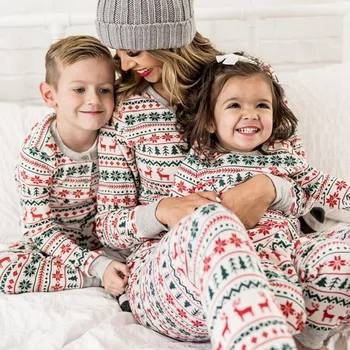 

2020 Family Christmas Pajamas Mommy And Daughter Matching Clothes Set Father Mother Family Look For Baby child Sleepwear Outfits