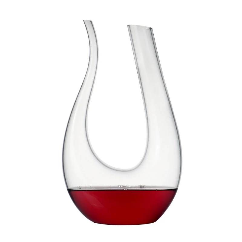 

1500ML High Quality Handmade Lead-Free Crystal Red Wine Decanter for Wine with U Shaped for Christmas Gift Wedding Bar Party