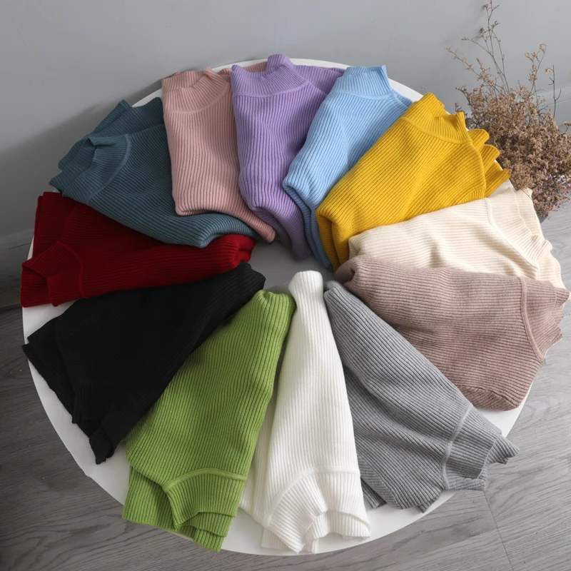 Turtleneck 2020 Knitted Women high-neck Sweater Pullovers spring Autumn Basic Sweaters Pullover Slim Fit Black cheap top | Женская