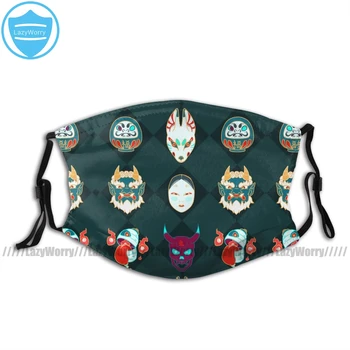 

Japanese Fox Mouth Face Mask Yokai Pattern Facial Mask Fashion for Adult with 2 Filters Lovely Mask
