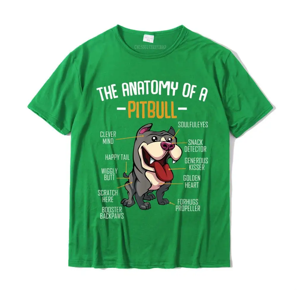 comfortable Top T-shirts Gift Short Sleeve Dominant O Neck Cotton Tops & Tees Printing Clothing Shirt for Men Mother Day Anatomy Of A Pitbull Funny Cute Dog Pet Animal Lover T-Shirt__MZ22990 green