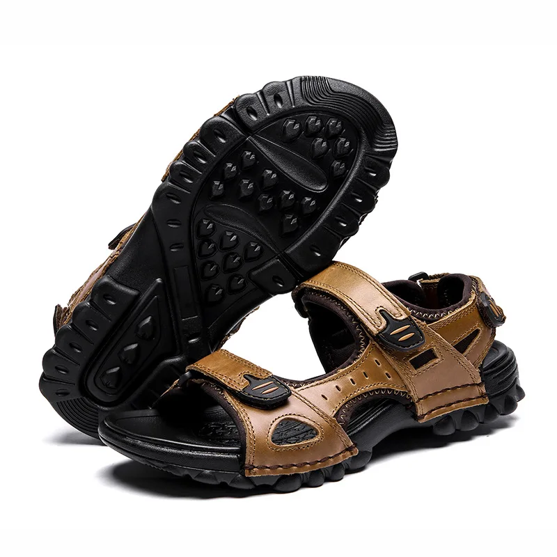 

2019 Summer MEN'S Sandals Genuine Leather Sandals Men's Large Size Outdoor Full-grain Leather MEN'S Sandals 38-48