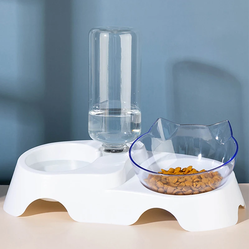 

Fowecelt Automatic Anti Glutton Cat Bowl Cat Feeder Drinker for Dog Bowls with Stand Goods for Pet Food Bowl Pet Supplies