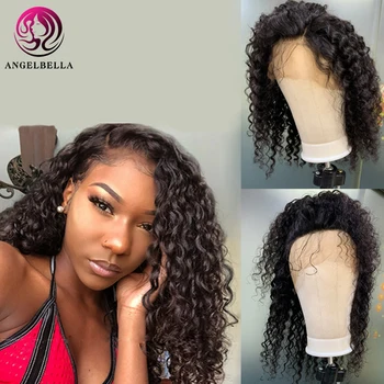 

13x5 Deep Curly Lace Front Wigs 180 Density Long Human Hair Curly Wig For Women Deep Parting Brazilian Remy Hair Front Lace Wigs