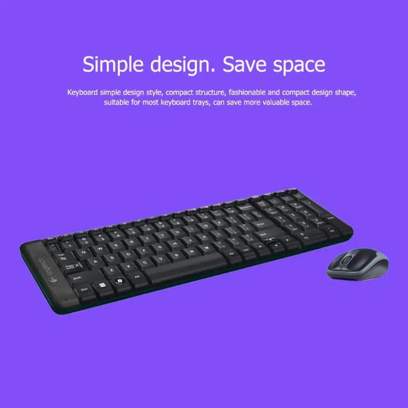 Комплект беспроводной клавиатуры и мыши logitech MK220, 104 клавиш, беспроводная клавиатура, 1000 точек/дюйм, мышь, usb-приемник, комплект Plug-and-play для дома