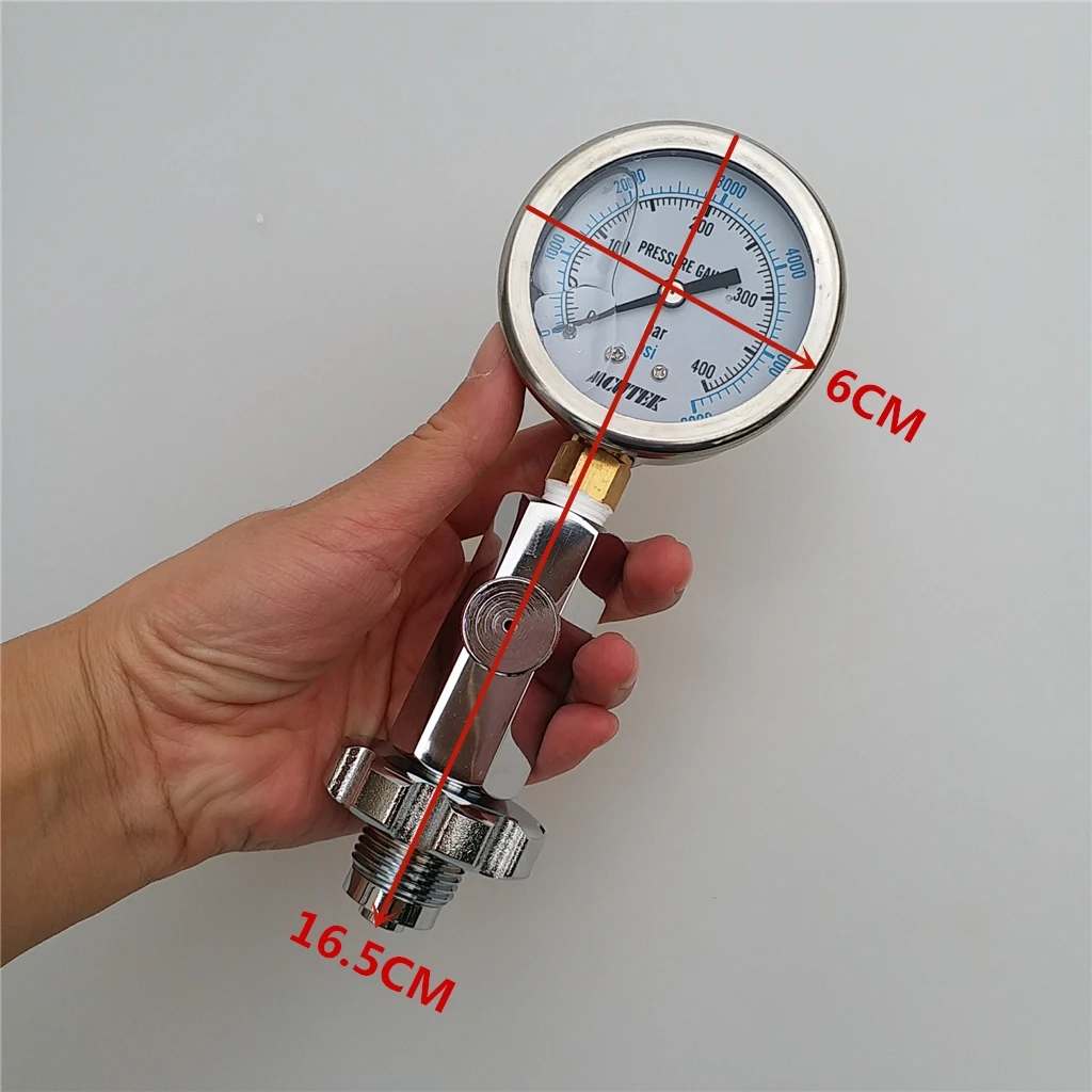 

Qualified Air Tank Pressure Gauge Checker Testing Tool for Scuba Diving Divers DIN Style Valve