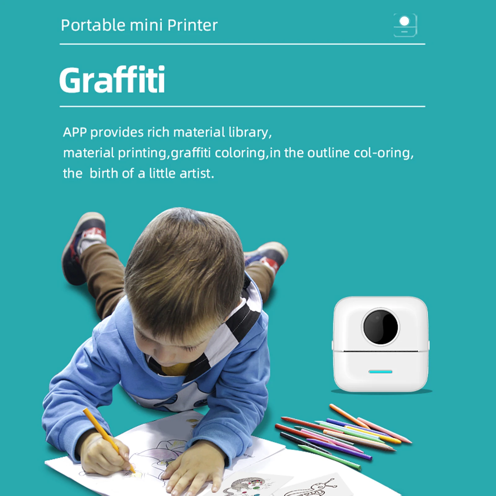 X5 Thermal Photo Printer Pocket Label Maker 200dpi Wireless Receipt Printer for Work Plan Memo Study Note Lists Journal Printing