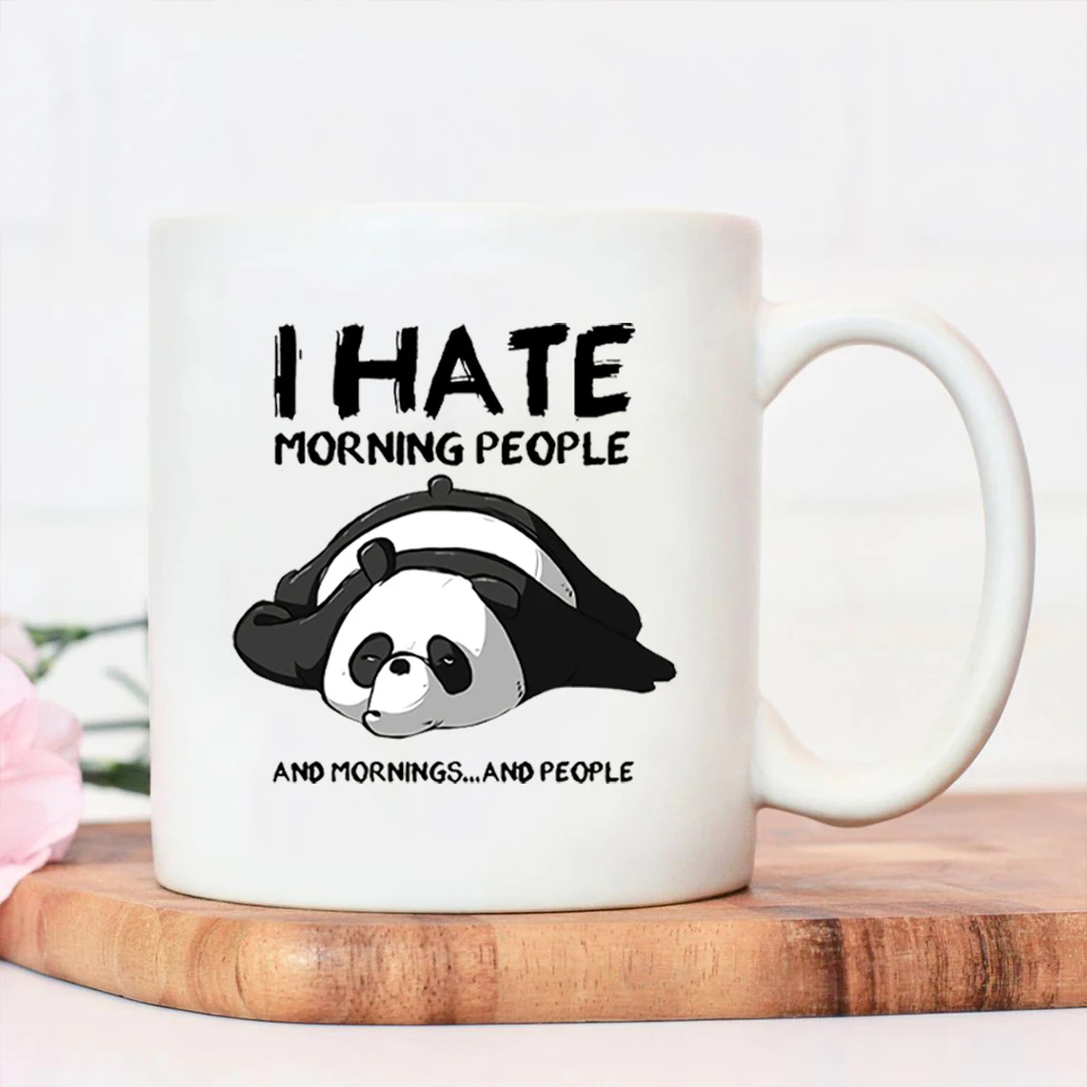 

Hot Lazy Panda I Hate Morning People Print Ceramic Mug Coffee Mug Water Cup Lovely Animal Friends Casual Student Juice Mugs