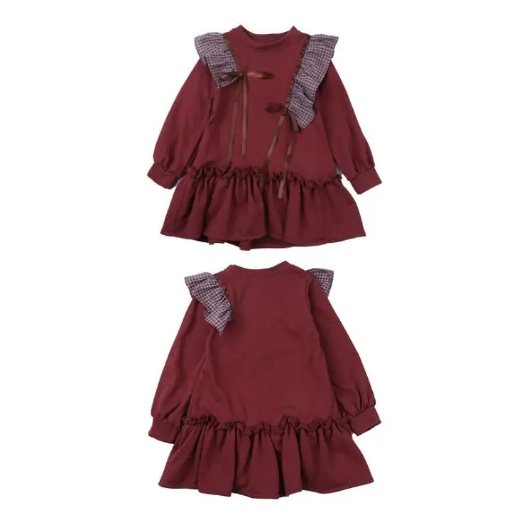 8,12 TT917 осенняя одежда для крупной девушки, 110-160 см Европейский Girls'Ruffled платья в Корейском стиле; детское платье;